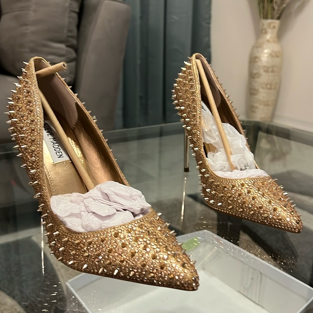 Spike heels rose gold brand new